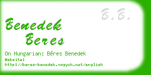 benedek beres business card