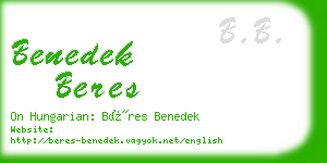 benedek beres business card